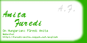 anita furedi business card